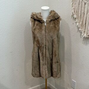 Zara Brown Faux Fur Vest